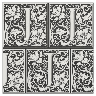 Letter J Medieval Monogram Art Nouveau Stoff