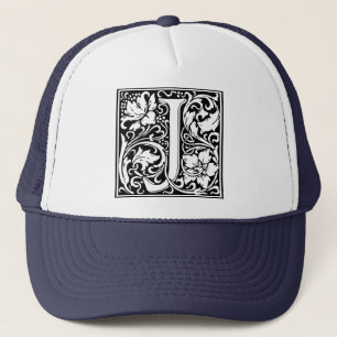 Letter J Medieval Monogram Vintag Initial Truckerkappe