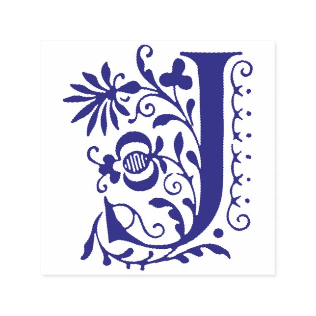 Letter J Monogram Elegant Initial Permastempel (Design)
