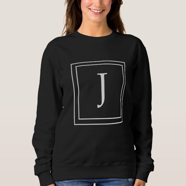 Letter J Monogram English Alphabet J Initial Gray Sweatshirt (Vorderseite)