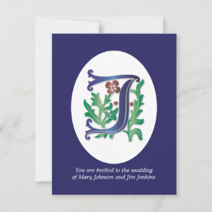 Letter J Monogram-Lilie Einladung