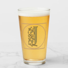 LETTER J MONOGRAM Schöne Hochzeit Neues Zuhause-Ge Glas