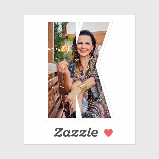 Letter K Alphabet & Photo Custom-Cut Vinyl Sticker (Von Creator hochgeladen)