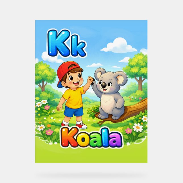 Letter K Alphabet Poster – K is for Koala  (Vorderseite)