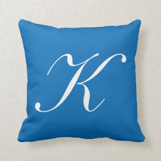 Letter K Blue Monogram Pilze Kissen