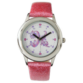 Letter K erste monogramm doodle Herzmädchen beobac Armbanduhr