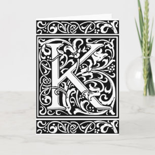 Letter K Medieval Monogram Art Nouveau