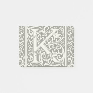 Letter K Medieval Monogram Art Nouveau Post-it Klebezettel