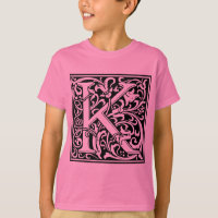 Letter K Medieval Monogram Art Nouveau