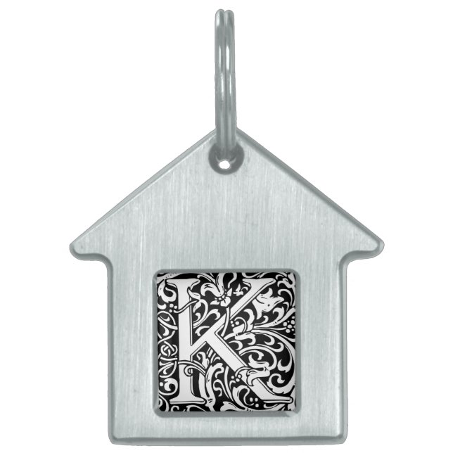 Letter K Medieval Monogram Art Nouveau Tiermarke (Vorderseite)