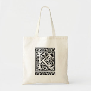 Letter K Medieval Monogram Art Nouveau Tragetasche
