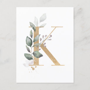 Letter K Monogram Postkarte