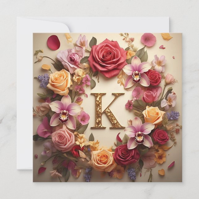 Letter K Note Card Mitteilungskarte (Vorderseite)
