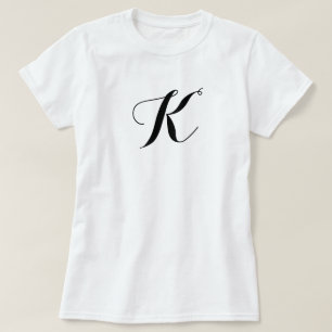 Letter K T - Shirt, K Logo Uniform, Stilvolles Cor T-Shirt