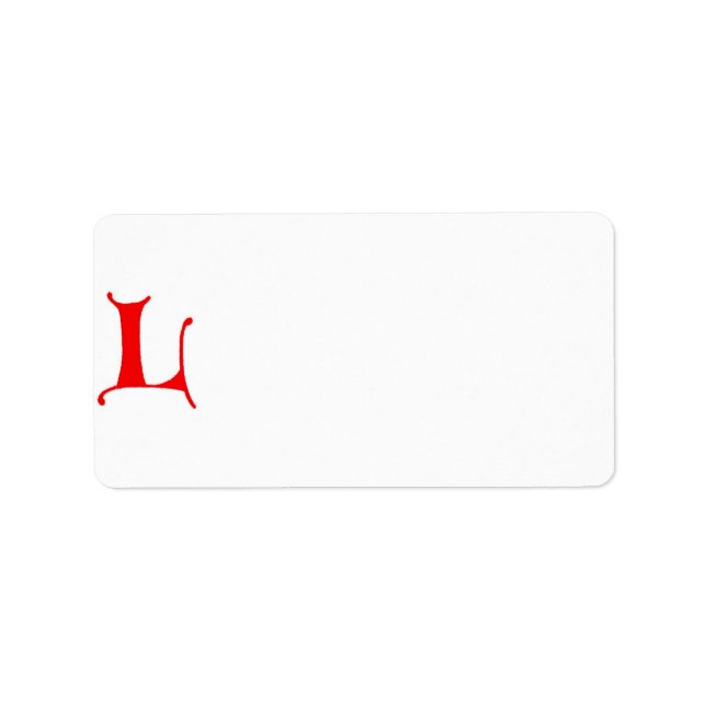 Letter-L-Adressetikett Adressaufkleber (Vorne)
