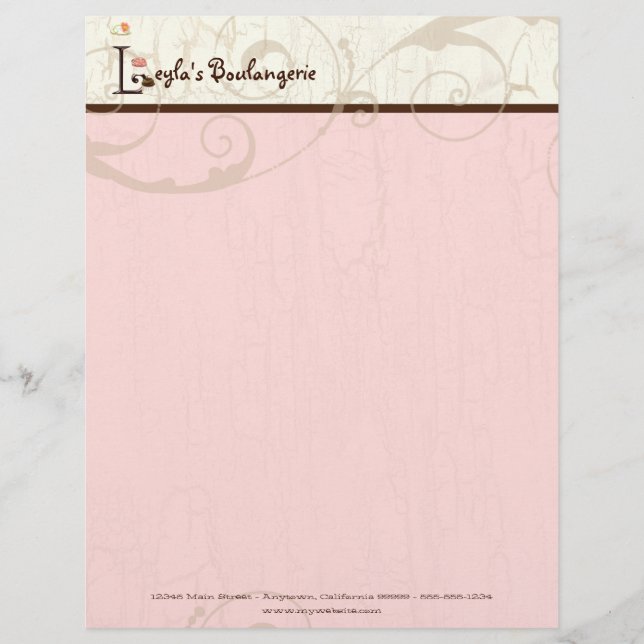 Letter L Cupcake Business Letterhead Briefbogen (Vorderseite)