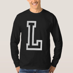 Letter L fett Kontur in weiß Groß T-Shirt