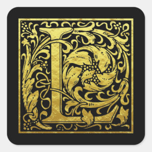 Letter L First Letter Imitats Gold Aufkleber