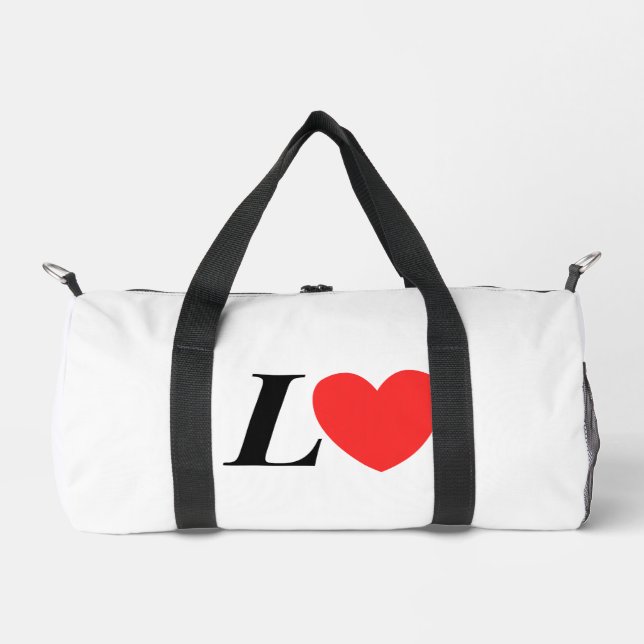 Letter L Heart - Valentine Initial Love Design Duffle Bag (Vorderseite)