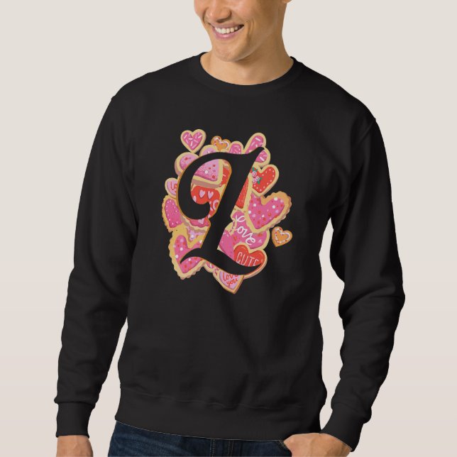 Letter L Liebe Herzverhältnis Romantischer Valenti Sweatshirt (Vorderseite)