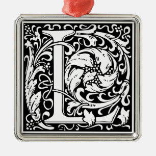 Letter L Medieval Monogram Vintag Initial Ornament Aus Metall