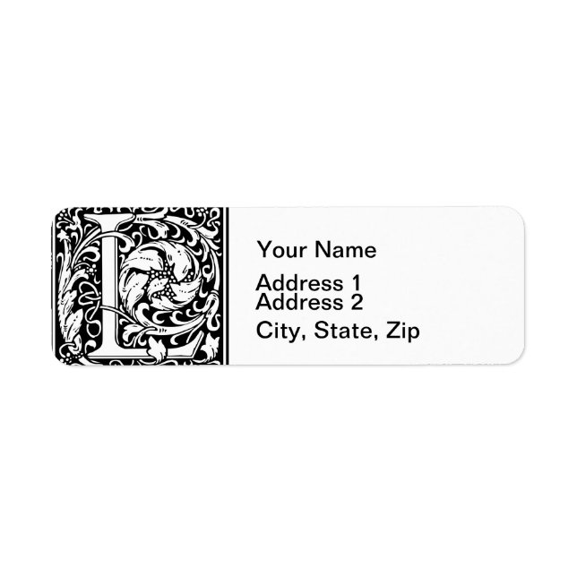 Letter L mittelalterliche Monogram Art Nouveau (Vorne)