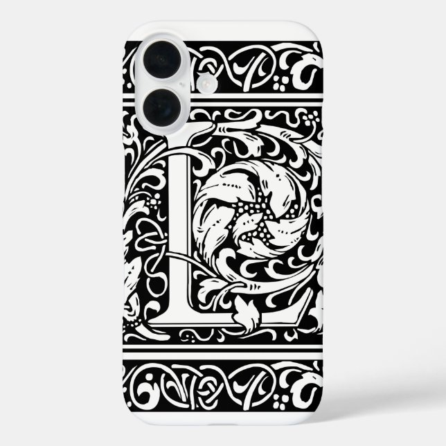 Letter L mittelalterliche Monogram Art Nouveau Case-Mate iPhone Hülle (Rückseite)