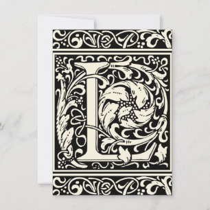 Letter L mittelalterliche Monogram Art Nouveau Einladung