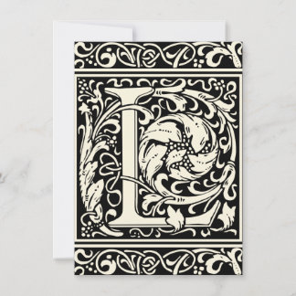 Letter L mittelalterliche Monogram Art Nouveau Einladung