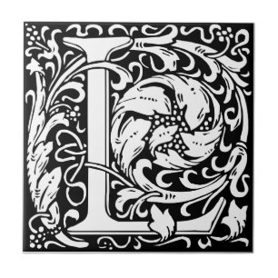 Letter L mittelalterliche Monogram Art Nouveau Fliese