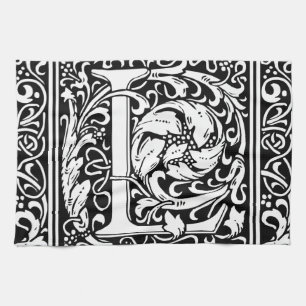 Letter L mittelalterliche Monogram Art Nouveau Handtuch