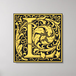 Letter L mittelalterliche Monogram Art Nouveau Leinwanddruck