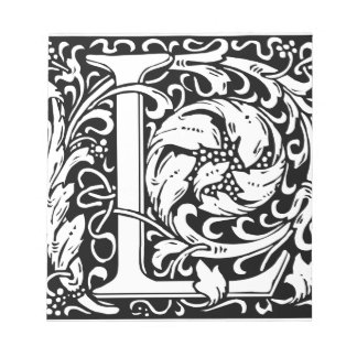 Letter L mittelalterliche Monogram Art Nouveau Notizblock