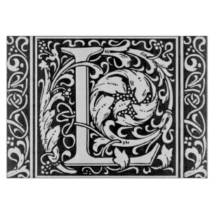 Letter L mittelalterliche Monogram Art Nouveau Schneidebrett