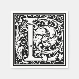 Letter L mittelalterliche Monogram Art Nouveau Serviette