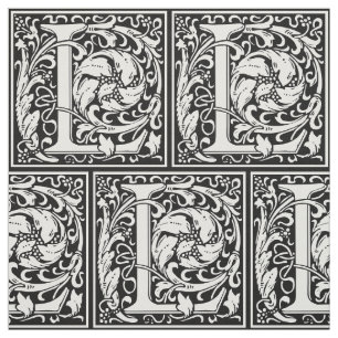 Letter L mittelalterliche Monogram Art Nouveau Stoff