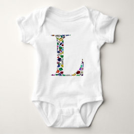 Letter L Monogram Baby Strampler