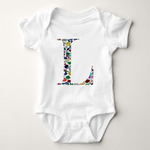 Letter L Monogram Baby Strampler