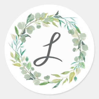 Letter L Monogram Initial Sticker Umschlag Aufkleb