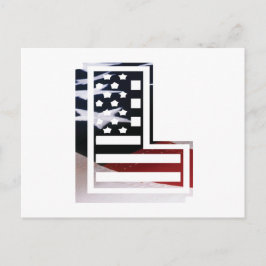 Letter L Monogram Initial USA Postkarte