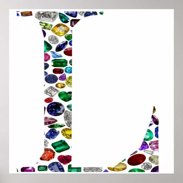 Letter L Monogram Poster (Vorne)