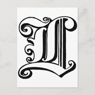 Letter L Monogram Postkarte