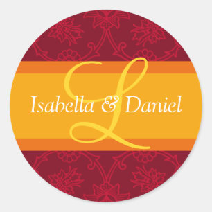 Letter L Monogramme für Siegel zur Einladung zum H Runder Aufkleber