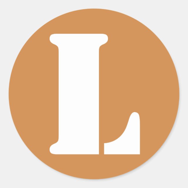 Letter L Peru Gold Stencil Alphabet von Janz Runder Aufkleber (Vorderseite)