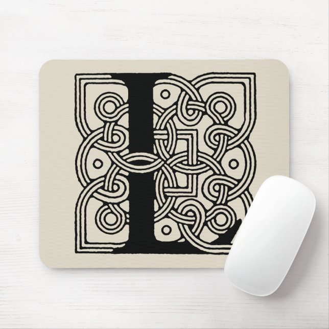 Letter L Vintag Celtic Knot Monogram Mousepad (Mit Mouse)