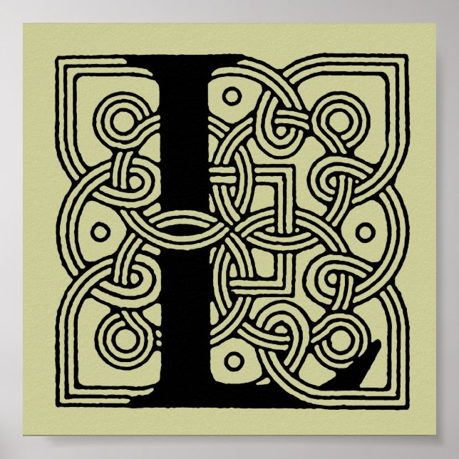 Letter L Vintag Celtic Knot Monogram Poster (Vorne)