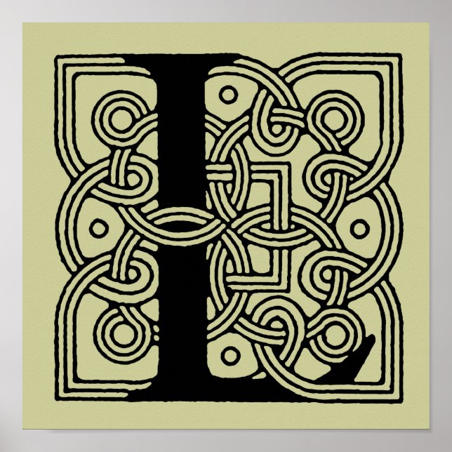 Letter L Vintag Celtic Knot Monogram Poster (Vorne)