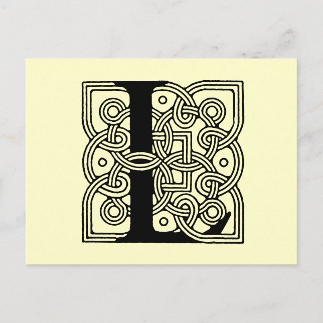 Letter L Vintag Celtic Knot Monogram Postkarte (Vorderseite)