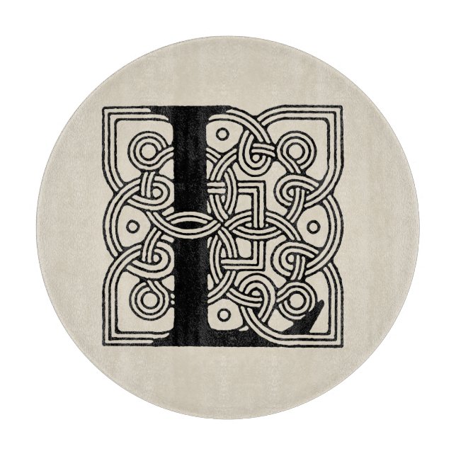 Letter L Vintag Celtic Knot Monogram Schneidebrett (Vorderseite)