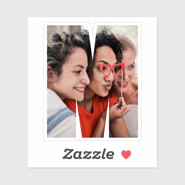 Letter M Alphabet & Photo Custom-Cut Vinyl Sticker (Von Creator hochgeladen)